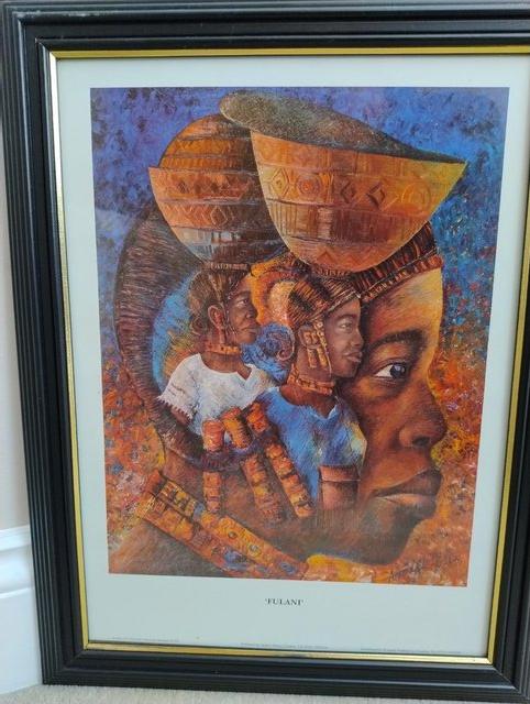 Preview of the first image of Framed print by Ademola Akintola 'Fulani'.