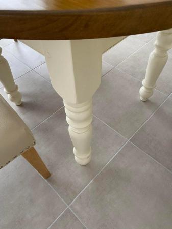 Image 3 of Wood and cream base legged table