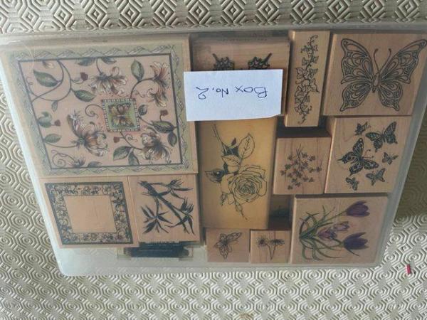 Image 3 of Box number 2 with  23 Wooden craft stamps