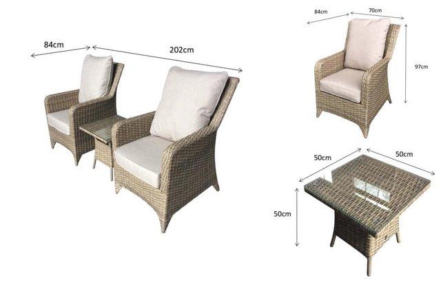 Image 3 of Rattan 3 Piece Lounge Set in Round Grey Weave | Sarah