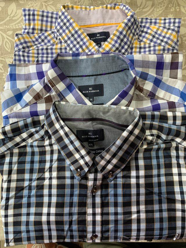 Preview of the first image of 3 x men’s Blue Harbour shirts XXL.