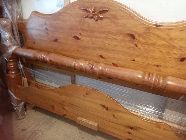 Preview of the first image of Oak double bed frame. Very solid. Like new..