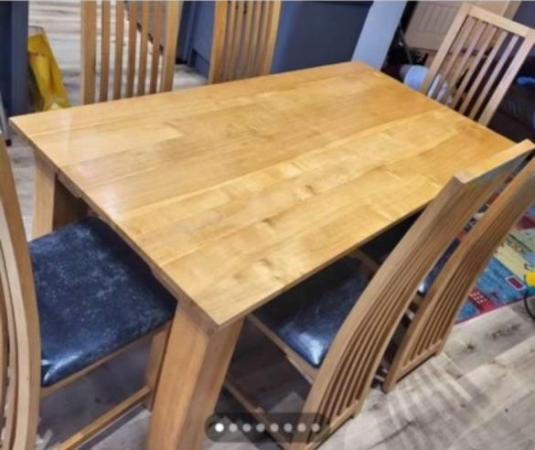 Image 3 of Oak furniture dinning table & six chairs