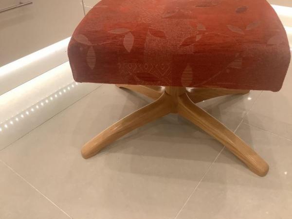 Image 5 of ERCOL GINA FOOTSTOOL. SOLID WOOD LIGHT COLOUR.