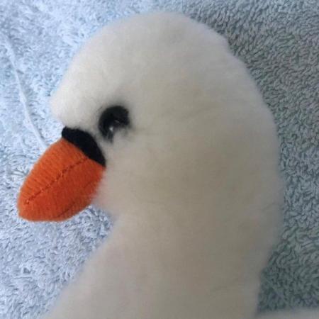 Image 3 of KCI swan soft, plush toy. Orange felt details. Can post.