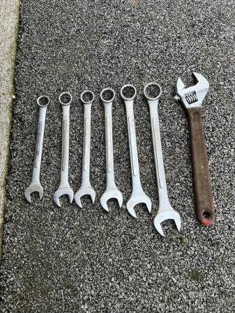 Image 1 of Tractor Spanners & Large Adjustable Wrench