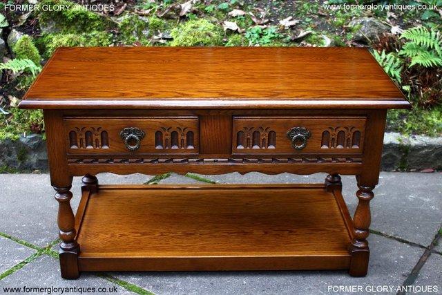 Image 17 of OLD CHARM LIGHT OAK TWO DRAWER COFFEE TABLE TV MEDIA STAND