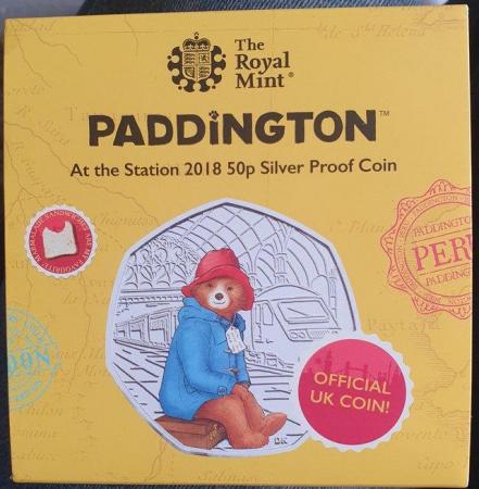 Image 3 of R.Mint Paddington At the Station Silver Proof Coloured 50p