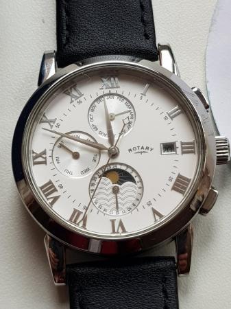 Image 3 of Mens stainless triple date moonphase automatic watch dolphin