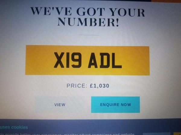 Image 2 of Fiat owner or Adele private number plate X19ADL
