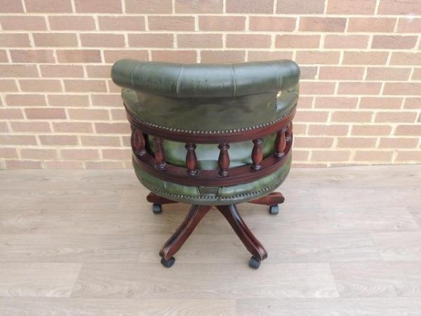 Image 7 of Antique Green Chesterfield Captains Chair (UK Delivery)