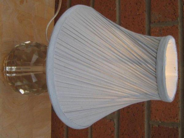 Image 2 of Solid glass table lamp with lamp shade in pale blue