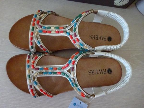 Image 4 of NEW IN BOX-PAVERS BEADED SANDALS