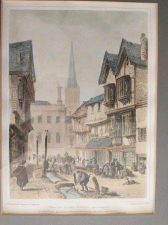 Image 2 of A beautiful pair of hand coloured etchings of old Salisbury.