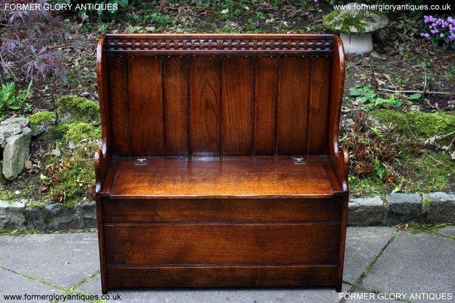 Image 17 of A TITCHMARSH AND GOODWIN OAK BENCH BOX SETTLE PEW ARMCHAIR