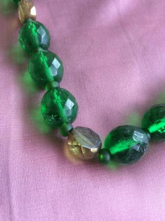 Image 3 of Green glass bead necklace