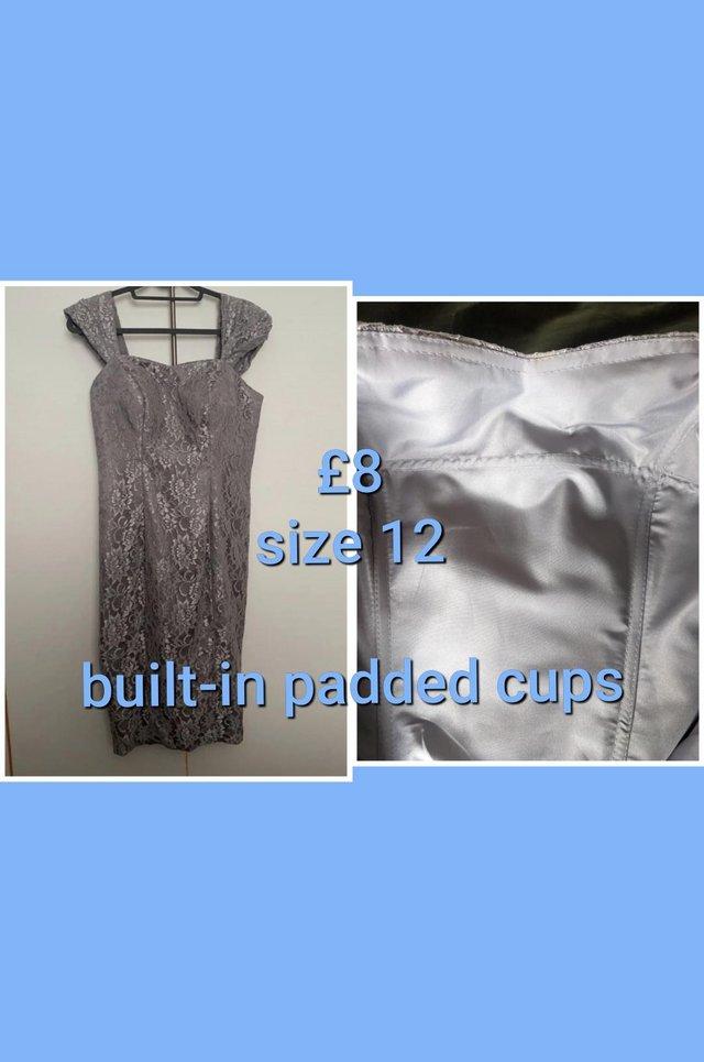 Preview of the first image of GRAY lace dress - size 12 and worn once.