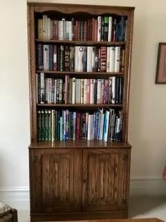 Image 1 of Jaycee mid oak bookcase and cupboard