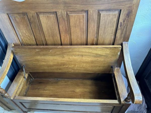 Image 1 of Solid wood monks bench pue