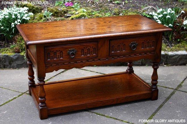 Image 101 of OLD CHARM LIGHT OAK TWO DRAWER COFFEE TABLE TV UNIT STAND