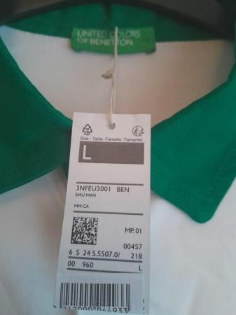 Image 3 of Benetton mens original classic rugby shirt size Large