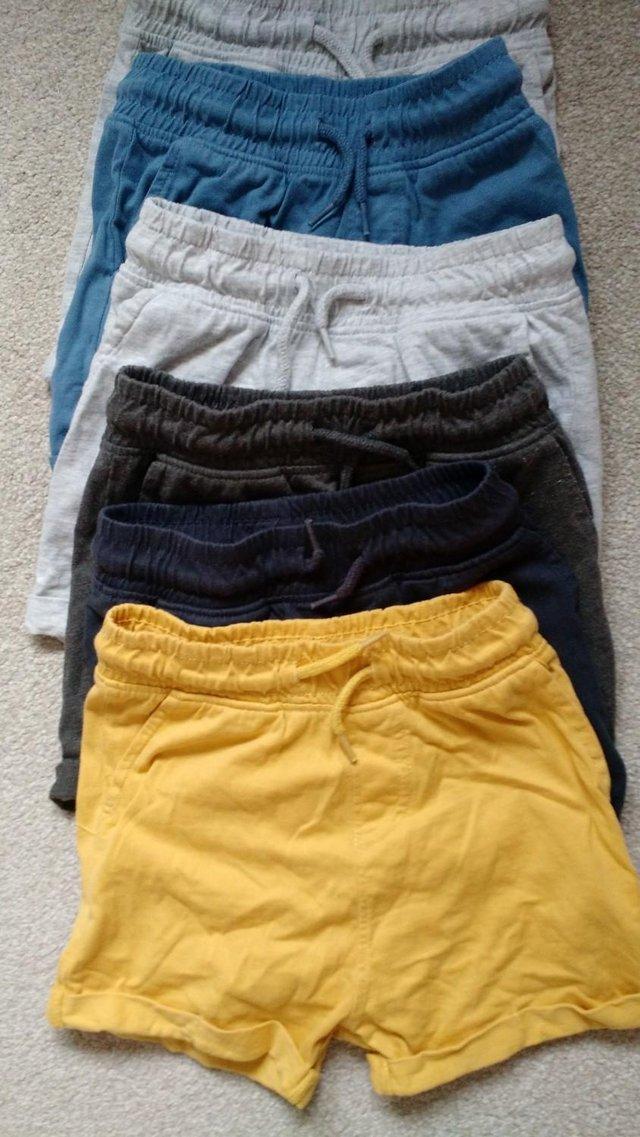 Preview of the first image of Boys 6 pairs of shorts 1-1 1/2 years.