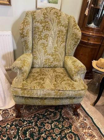 Image 1 of Zoffany Classic Queen Anne Style Wing Back Chair