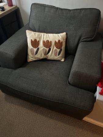 Image 1 of Grey fabric armchair from DFS
