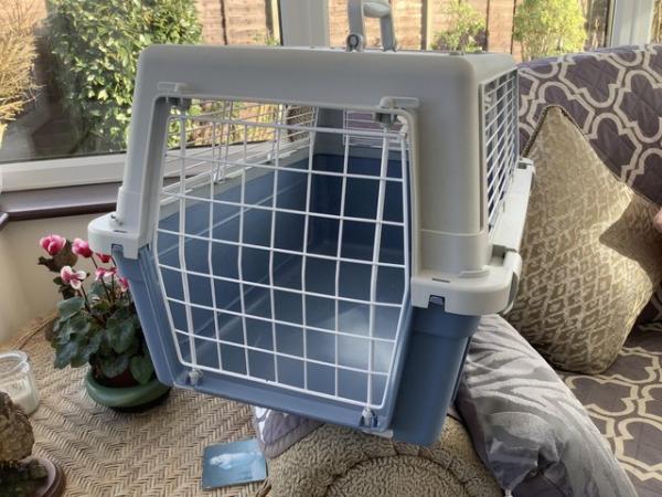 Image 2 of Cat carrier pale blue for sale