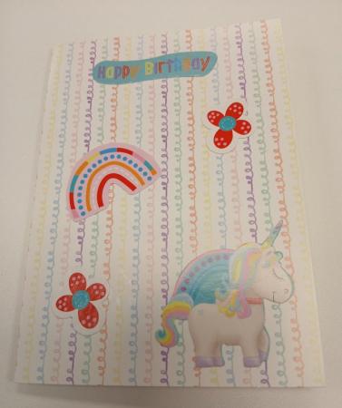 Image 1 of Unicorn blank birthday card