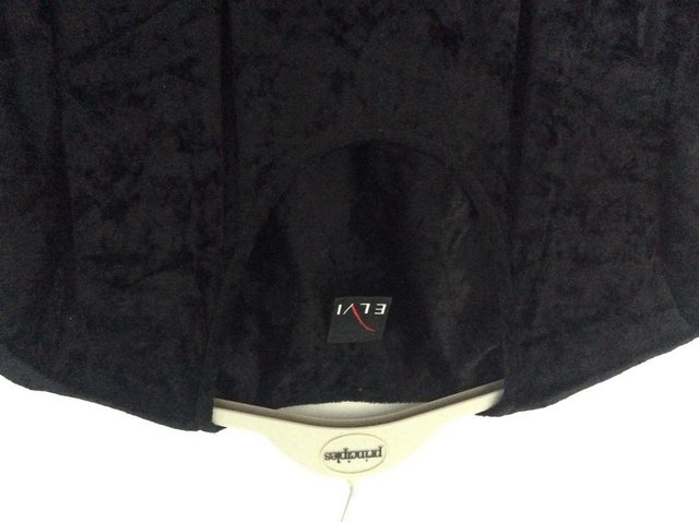 Preview of the first image of Elvi black crushed velvet dress.