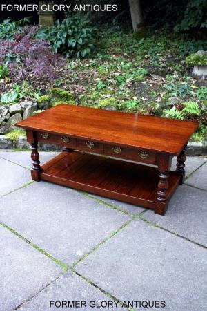 Image 108 of TAYLOR & Co STRESSED OAK THREE DRAWER POTBOARD COFFEE TABLE