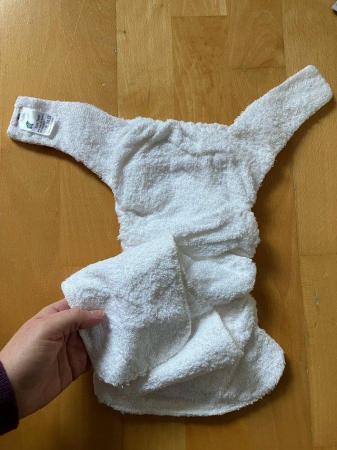 Image 3 of 20 Little Lamb Size 2 bamboo no-velcro nappies + 6 wraps