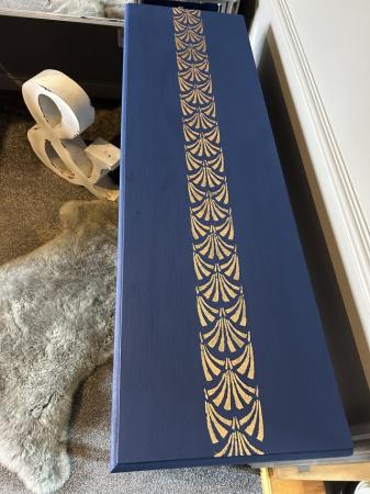Image 1 of Console table blue and gold