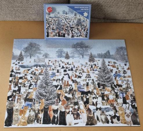 Image 1 of 1000 piece jigsaw called CHRISTMAS CATS by OTTER HOUSE PUZZL
