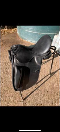 Image 2 of Black dressage saddle for sale