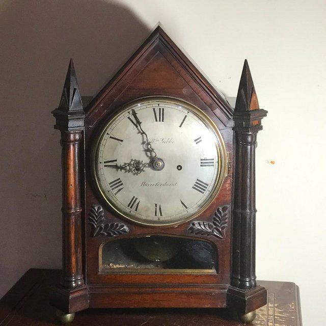 Preview of the first image of Steeple Clock double Fusee Rosewood cased.