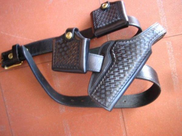 Image 1 of Belt, holster and 2 mag holders.