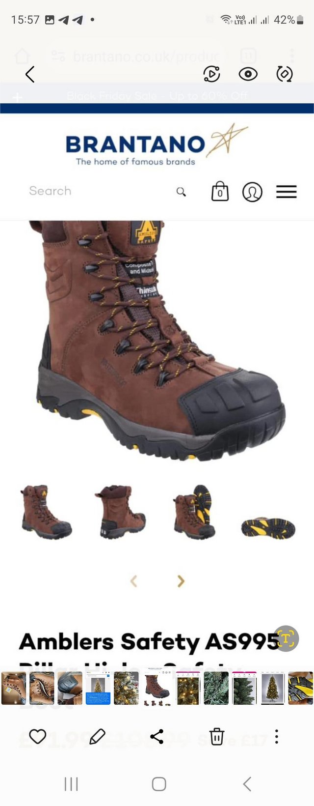 Preview of the first image of Mens boots safety boots size 9.