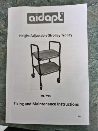 Image 3 of Height adjustable strolley trolley
