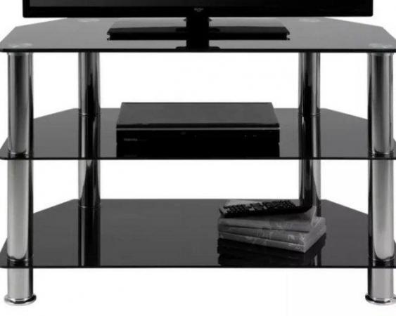 Image 2 of Black and chrome corner glass unit
