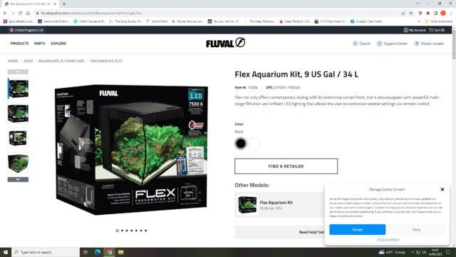 Preview of the first image of Fluval 34l Fish Tank in white.