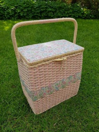 Image 1 of Vintage sewing knitting storage box basket