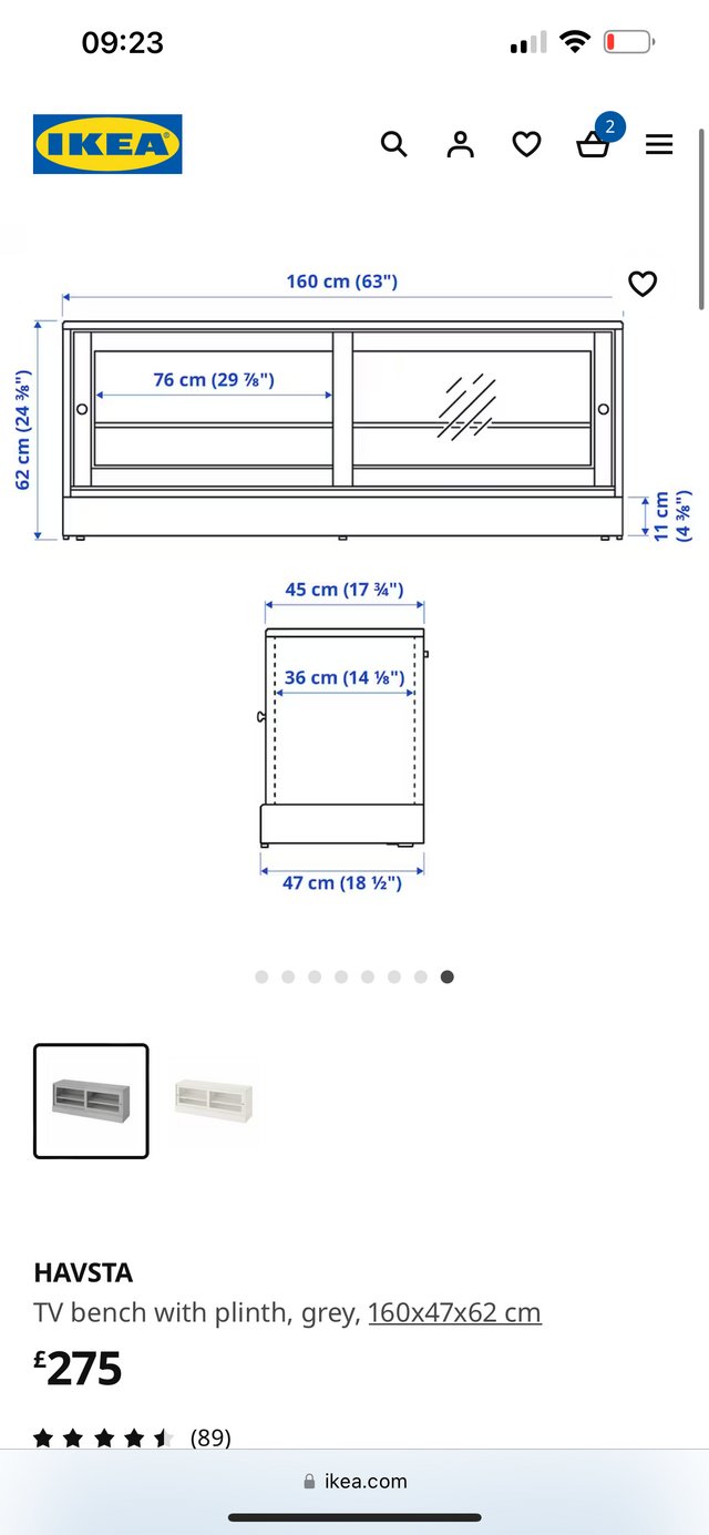 Preview of the first image of Ikea HAVSTA Grey Tv Unit.