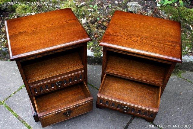 Image 104 of A PAIR OF OLD CHARM LIGHT OAK BEDSIDE CABINETS LAMP TABLES