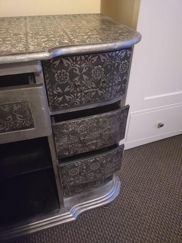 Preview of the first image of Vintage Silver dresser / drawers.