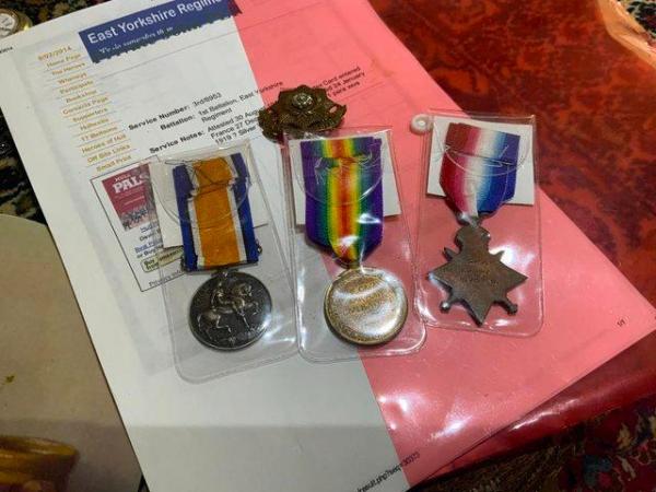 Image 3 of TRIO MEDALS TO SOLDIER OF THE 1ST EAST YORKSHIRE REGIMENT