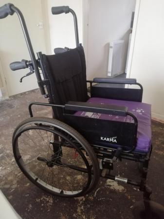 Image 2 of KARMA MANUAL WHEELCHAIR WITH 4 HANDLES GOOD WORKING CONDITIO