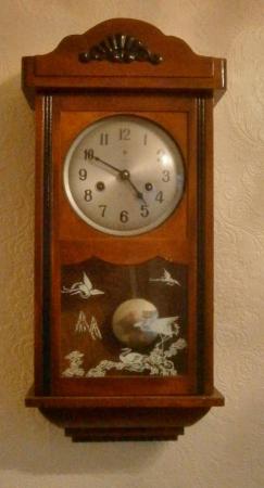 Image 3 of POLARIS 15-day chiming modern clockwork Wall Clock, key/pend