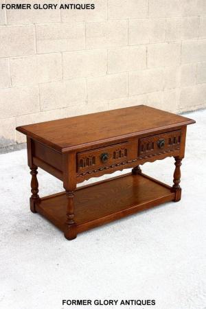Image 32 of OLD CHARM LIGHT OAK TWO DRAWER OCCASIONAL COFFEE TABLE STAND